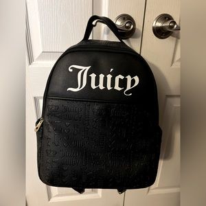 Juicy Couture shout it out black embossed logo backpack